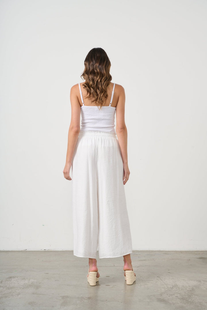 Layla Wide Leg Pant - White - CJ10 - Pizazz BoutiqueCaju