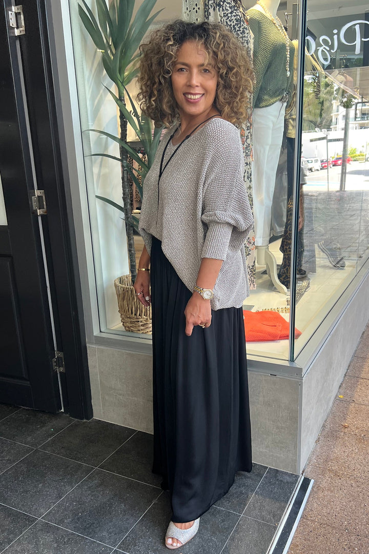 Layne Lurex Top - Silver - CG32 - Pizazz BoutiqueCindy G