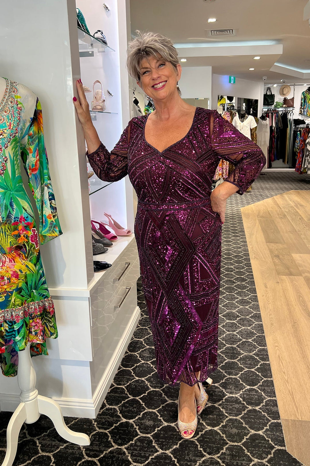 Liana Dress - Claret - JH5 - Pizazz BoutiqueJesse Harper