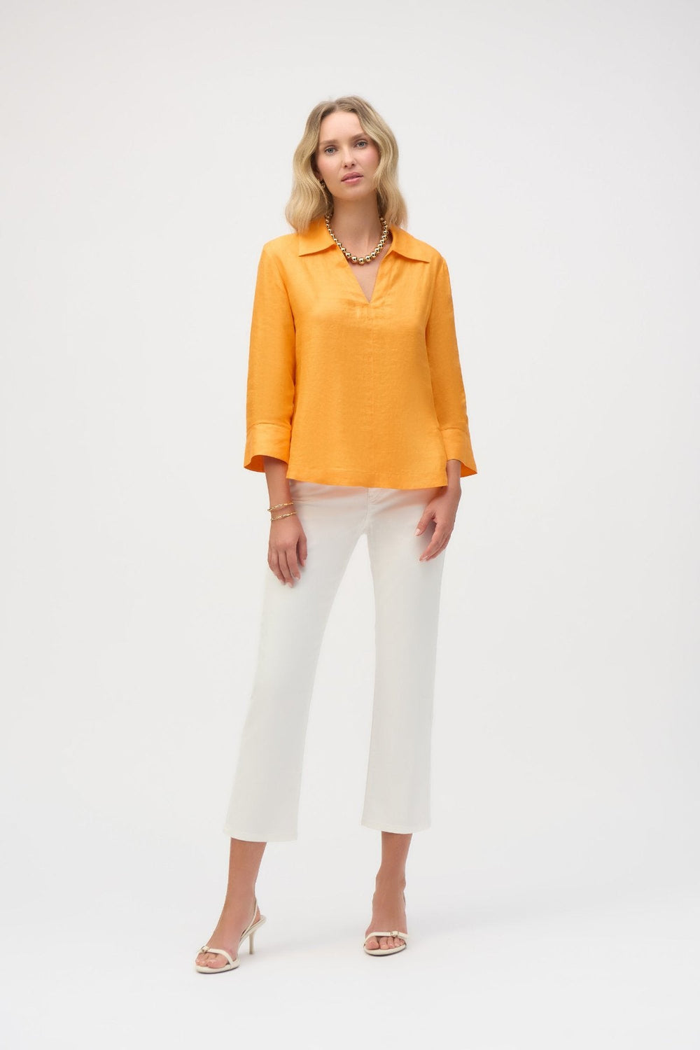 Linen Boxy Top - Apricot - JR49 - Pizazz BoutiqueJoseph Ribkoff