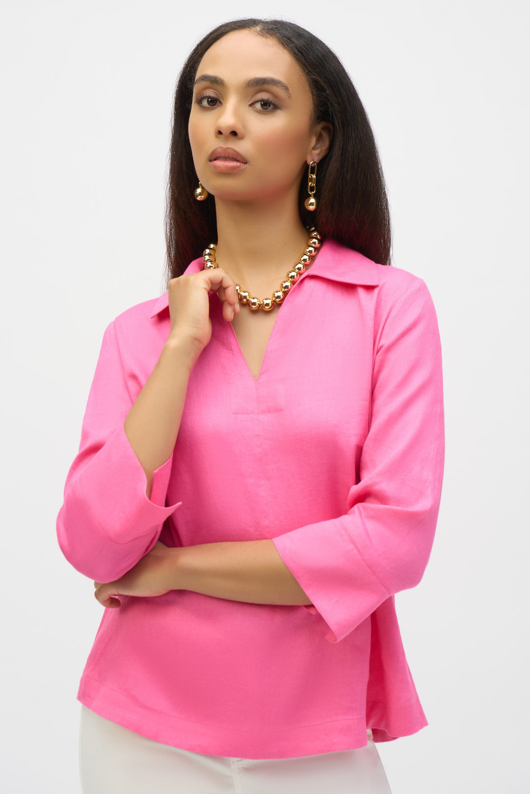 Linen Boxy Top - Bubble Gum - JR49 - Pizazz BoutiqueJoseph Ribkoff