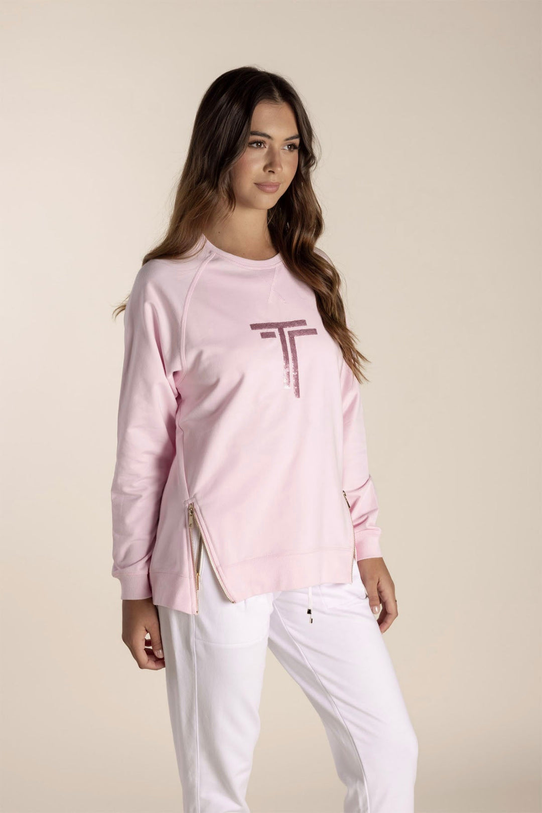 Logo Sweater - Pale Pink - TT17 - Pizazz BoutiqueTwo - T's