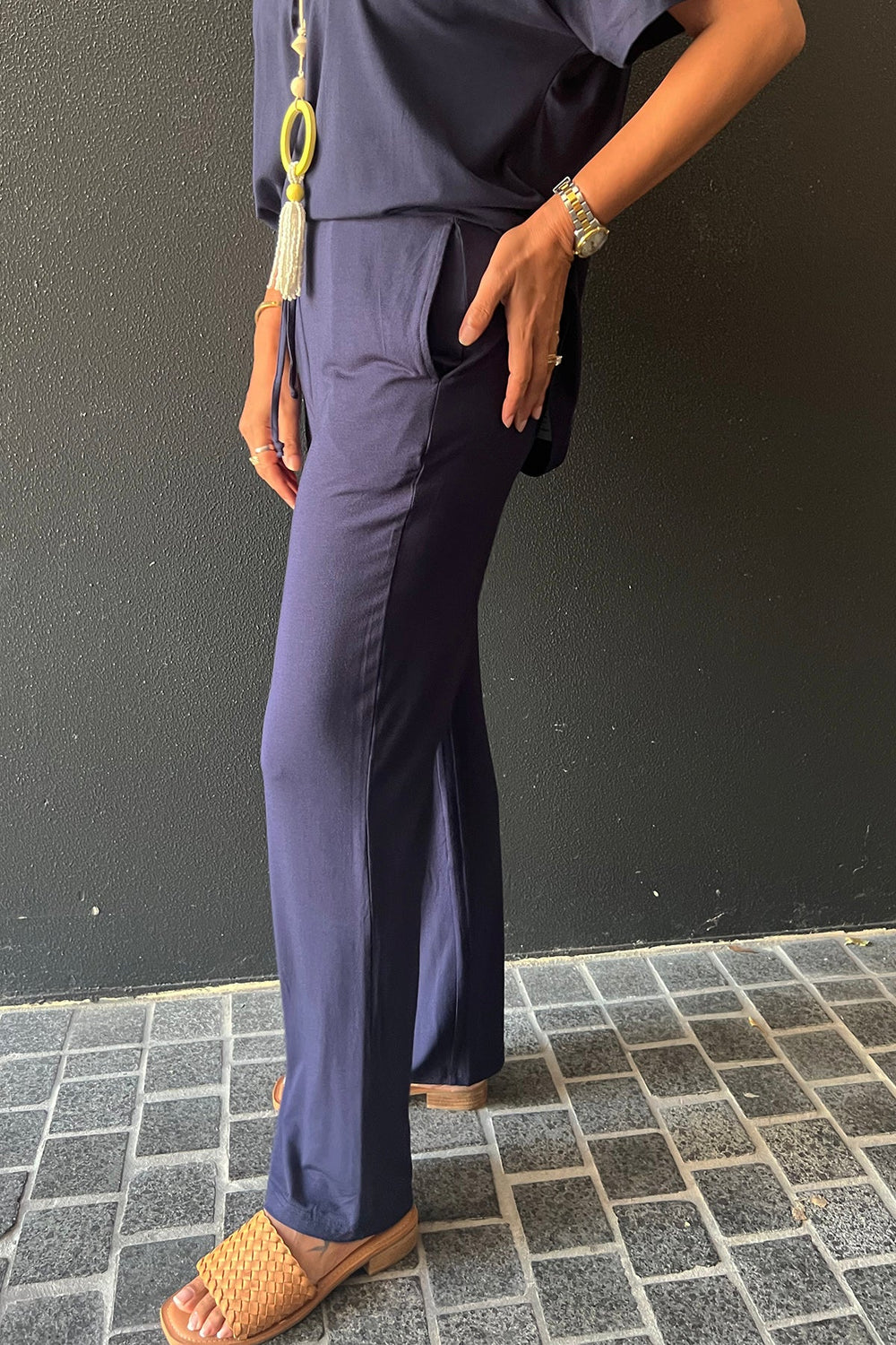 Louise Bamboo Pants - Dark Navy - BO6 - Pizazz BoutiqueBamboo