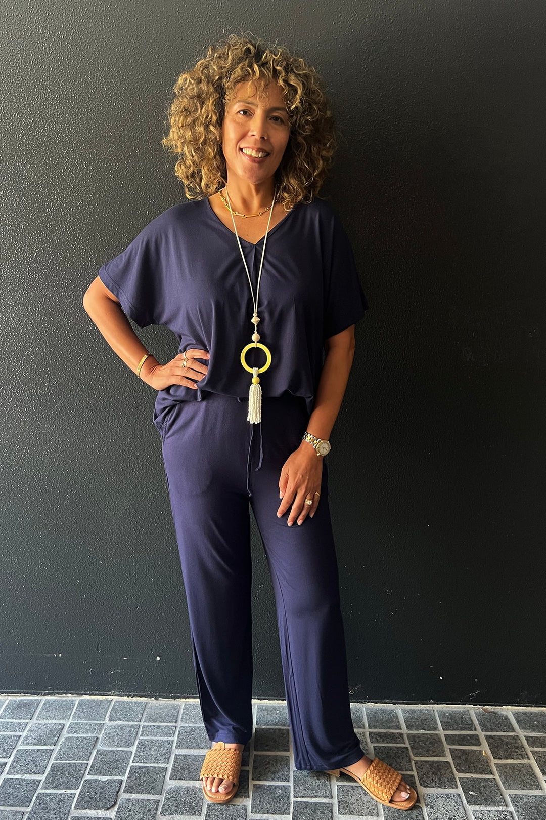Louise Bamboo Pants - Dark Navy - BO6 - Pizazz BoutiqueBamboo