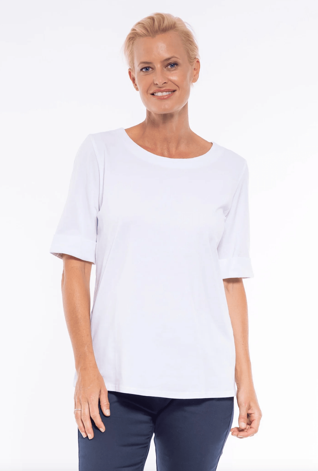 Mandy Tee - White - CL15 - Pizazz BoutiqueCafe Latte