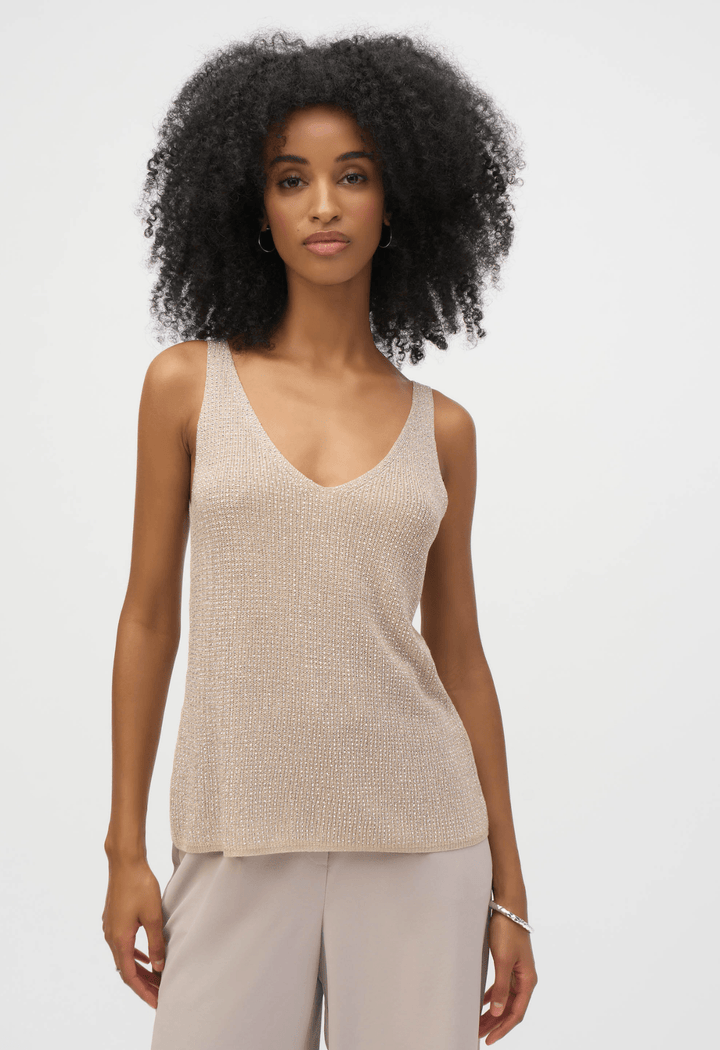 Metallic Knitted Camisole - Champagne - JR14 - Pizazz BoutiqueJoseph Ribkoff