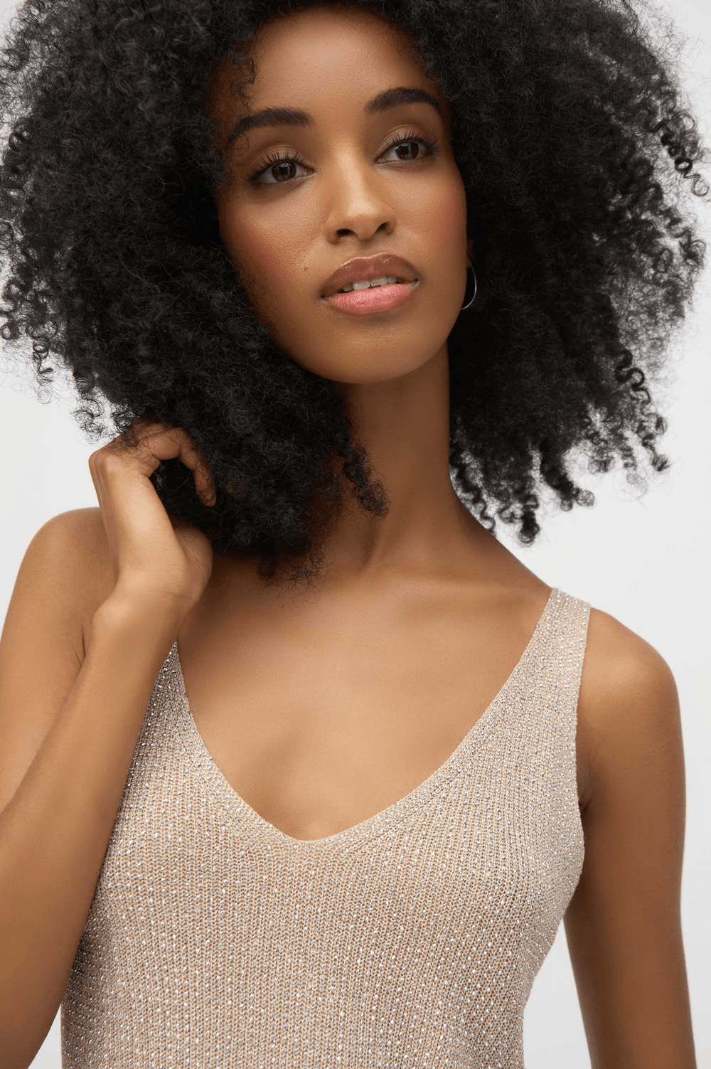 Metallic Knitted Camisole - Champagne - JR14 - Pizazz BoutiqueJoseph Ribkoff