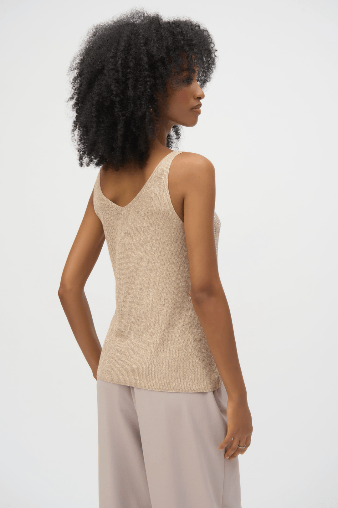Metallic Knitted Camisole - Champagne - JR14 - Pizazz BoutiqueJoseph Ribkoff