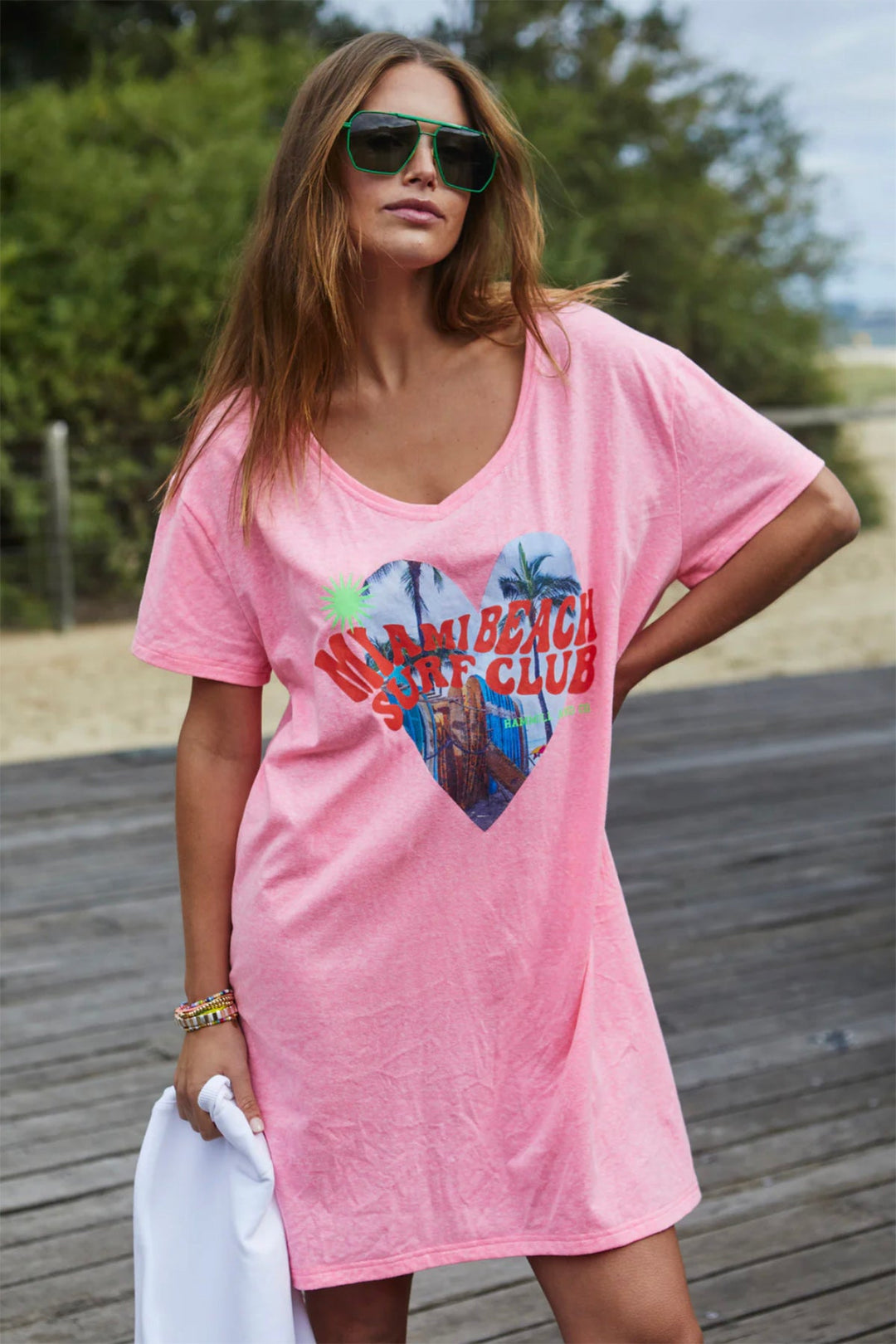 Miami Tee Dress - Pink - HC7 - Pizazz BoutiqueHammill + Co