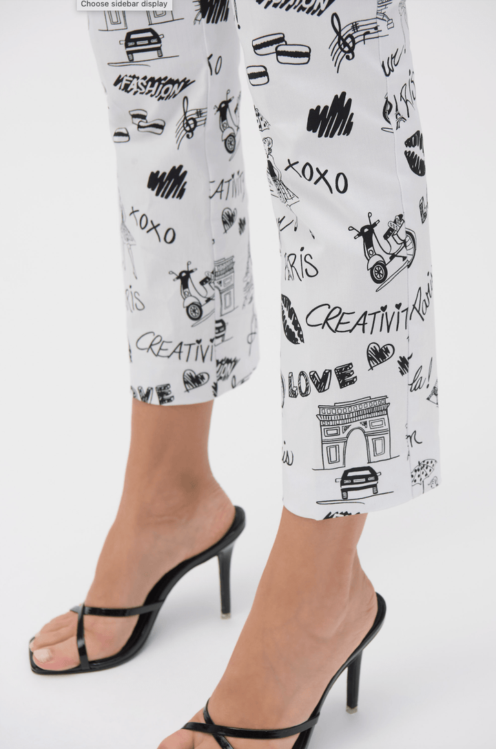 Millennium Print Pant - Vanilla/Black - JR73 - Pizazz BoutiqueJoseph Ribkoff