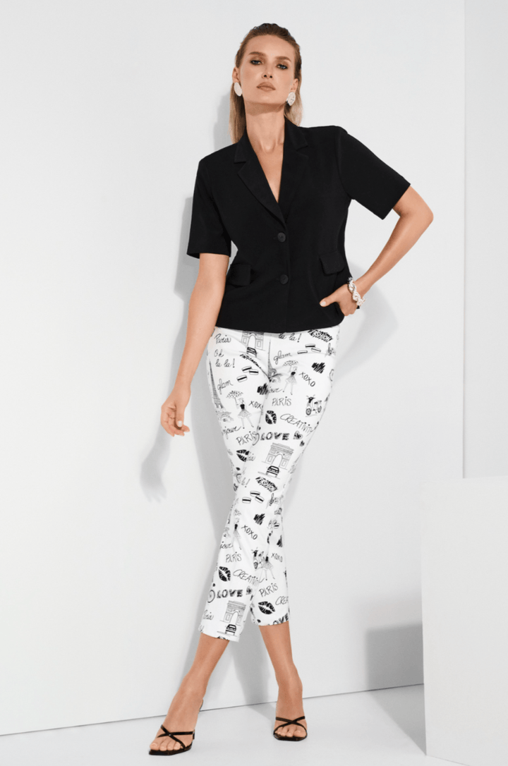 Millennium Print Pant - Vanilla/Black - JR73 - Pizazz BoutiqueJoseph Ribkoff