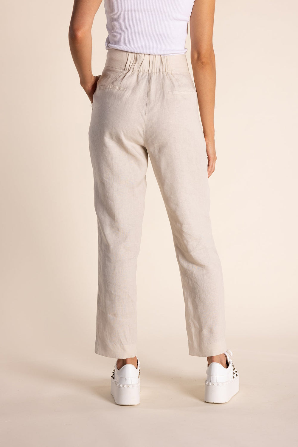 Monique Linen Pant - Natural - TT7 - Pizazz BoutiqueTwo - T's