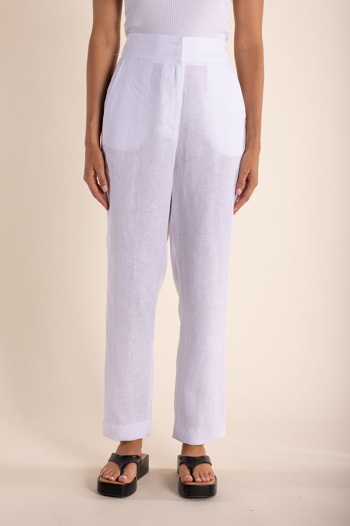 Monique Linen Pant - White - TT7 - Pizazz BoutiqueTwo - T's