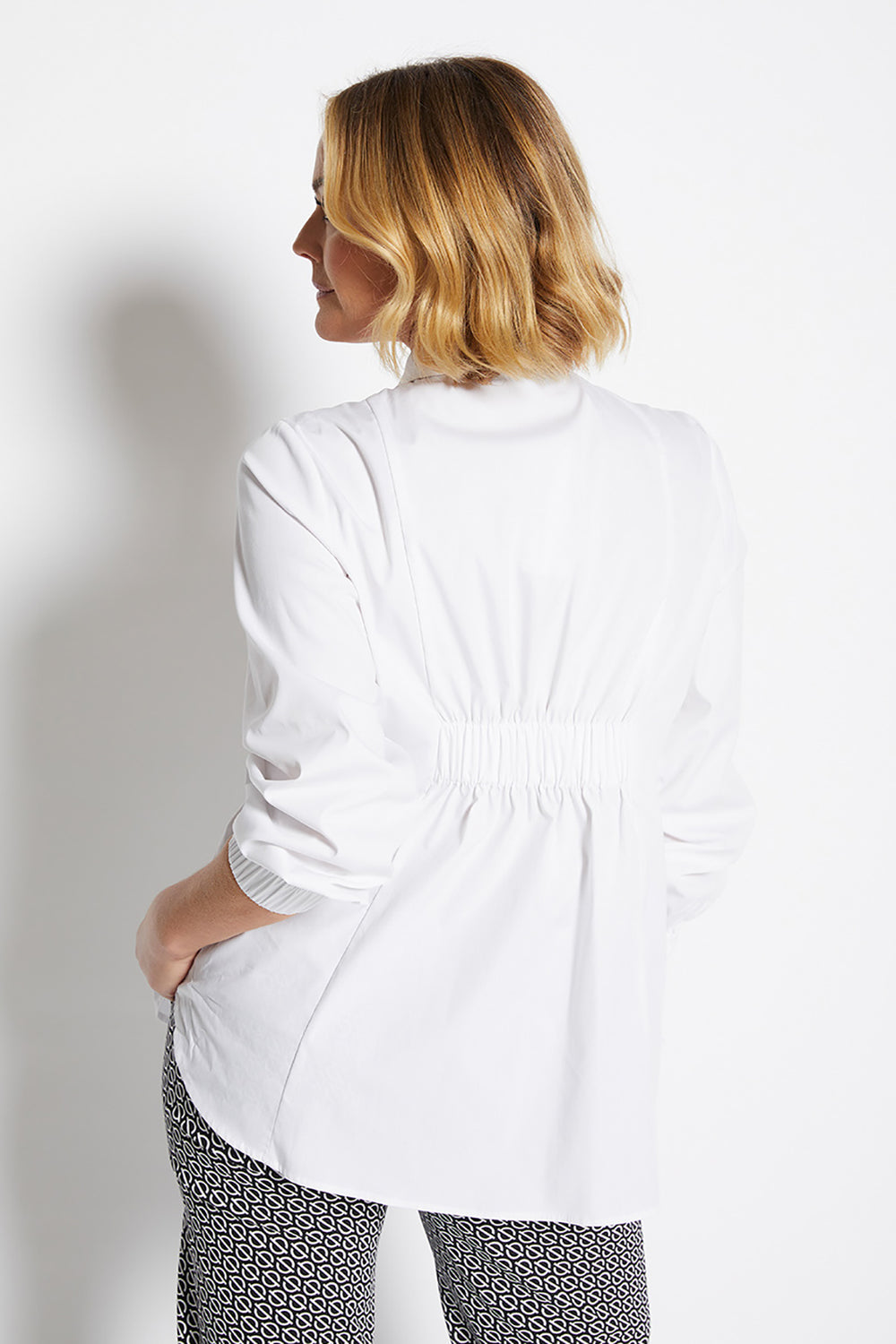 natalie shirt in white by Philosophy AUstralia back view