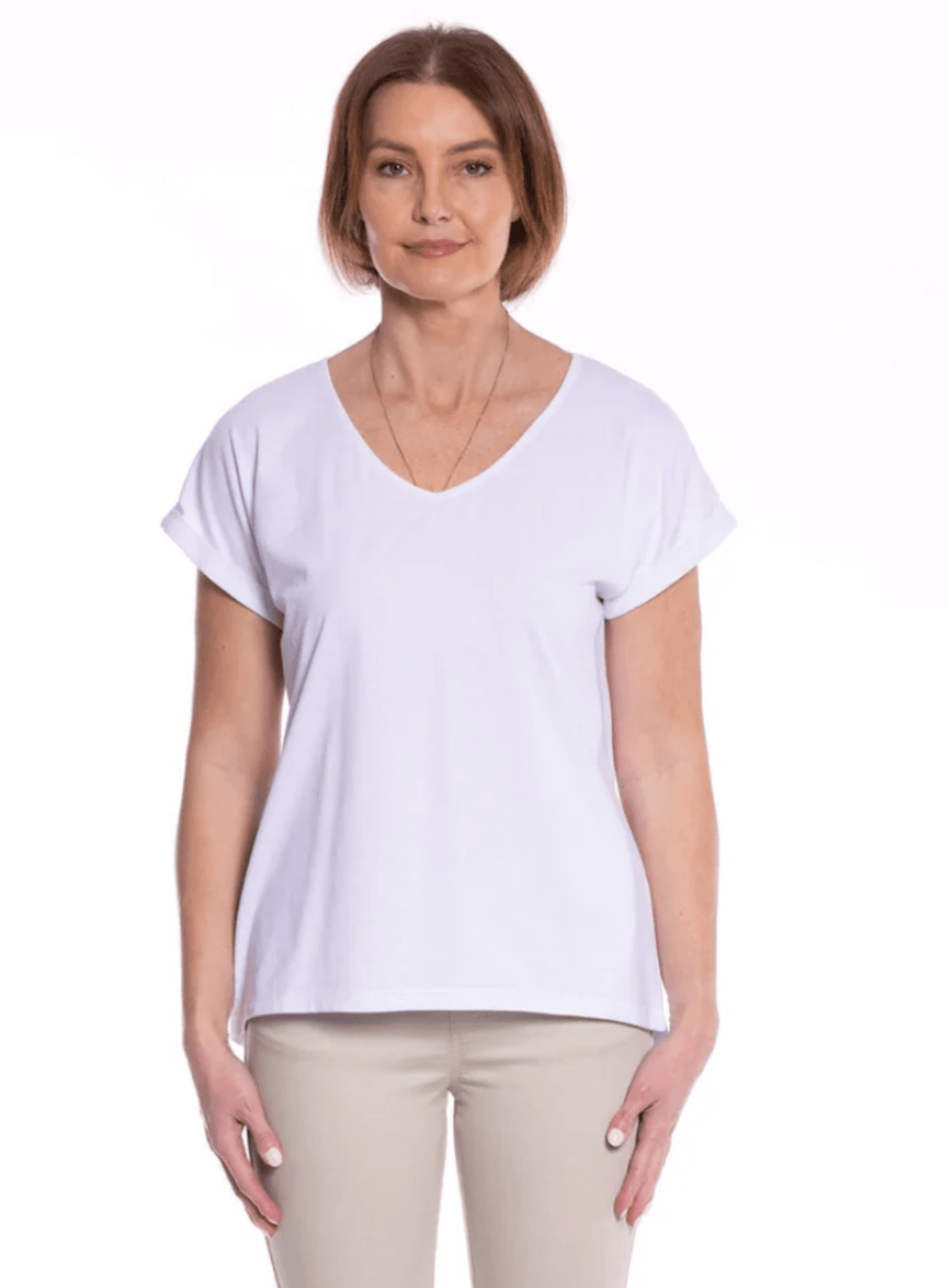 Natasha Tee - White - CL9 - Pizazz BoutiqueCafe Latte