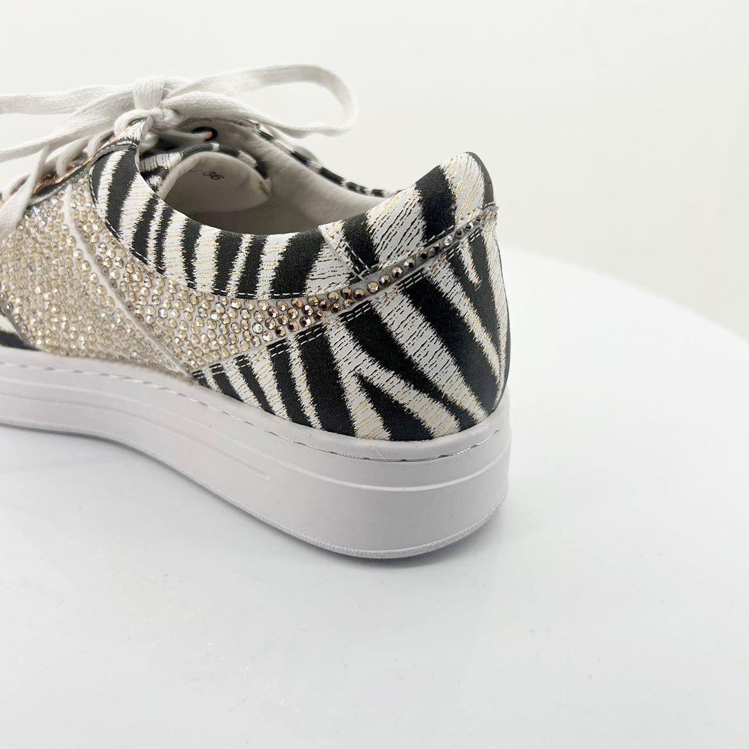 Nenna Sneaker - Zebra & Gold - DJ31 - Pizazz BoutiqueDjango & Juliette