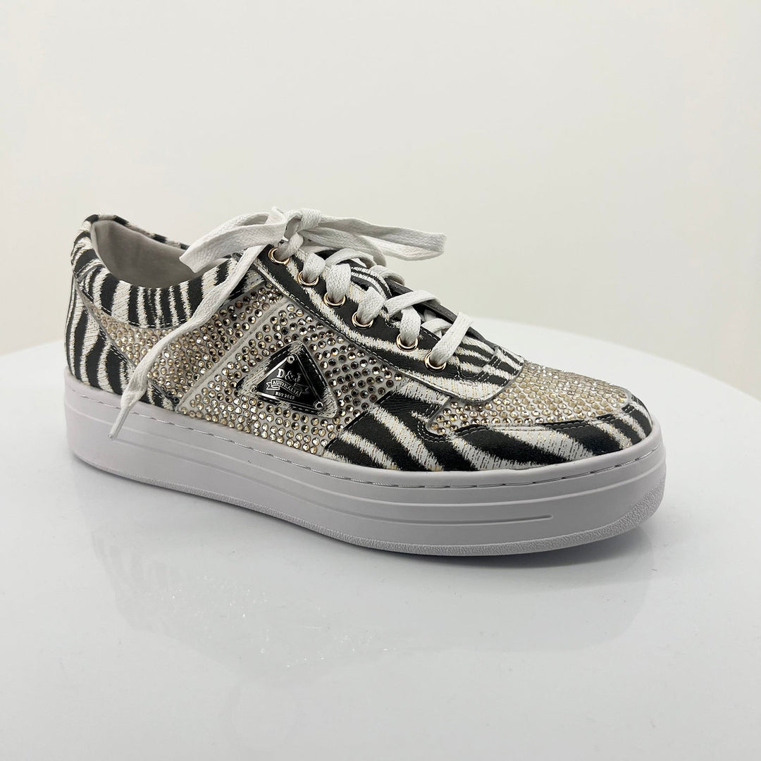 Nenna Sneaker - Zebra & Gold - DJ31 - Pizazz BoutiqueDjango & Juliette