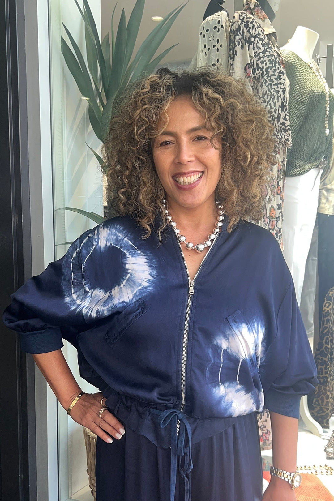 Neriah Tie Dye Jacket - Navy - CG13 - Pizazz BoutiqueCindy G