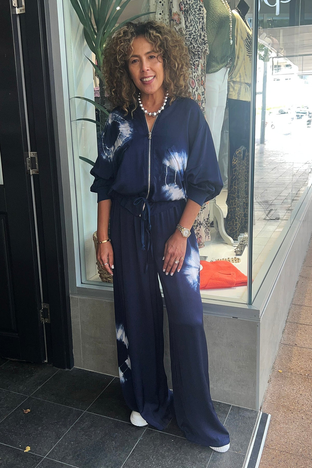Neriah Tie Dye Pant - Navy - CG11 - Pizazz BoutiqueCindy G
