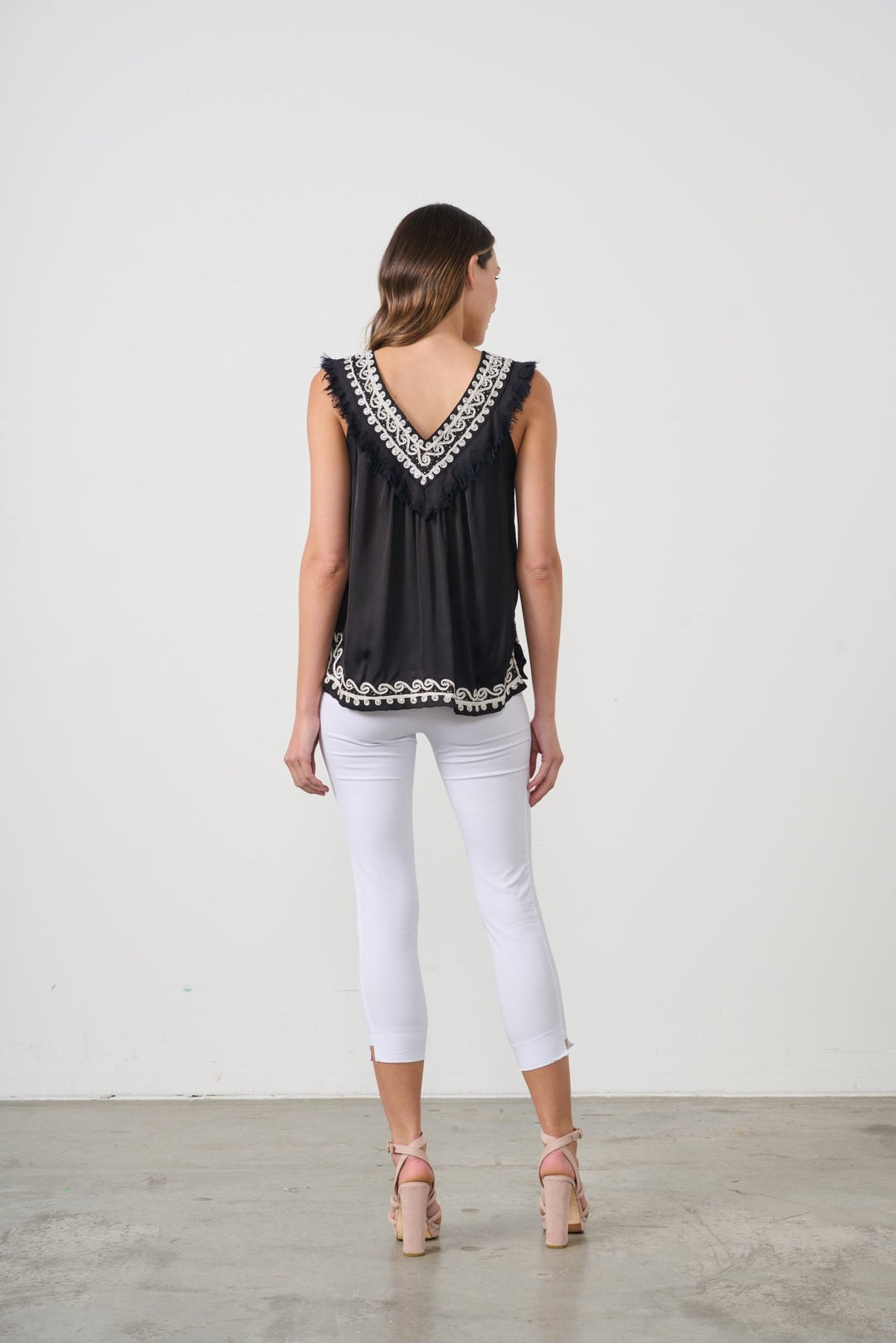 Nyx Fringe Neck Top - Black - CJ20 - Pizazz BoutiqueCaju