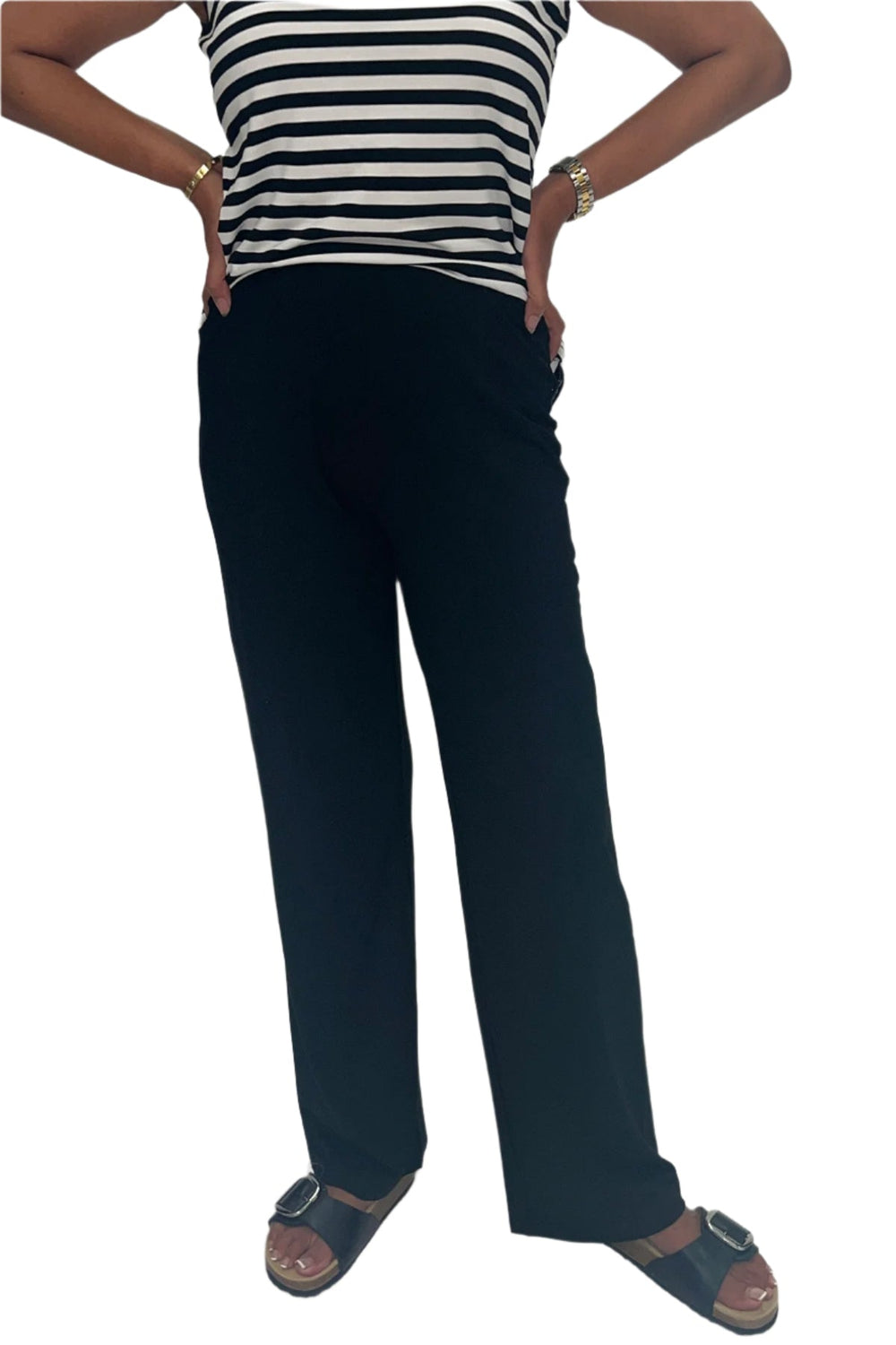 Olivia Bamboo Pant - Black - BO15 - Pizazz BoutiqueBamboo