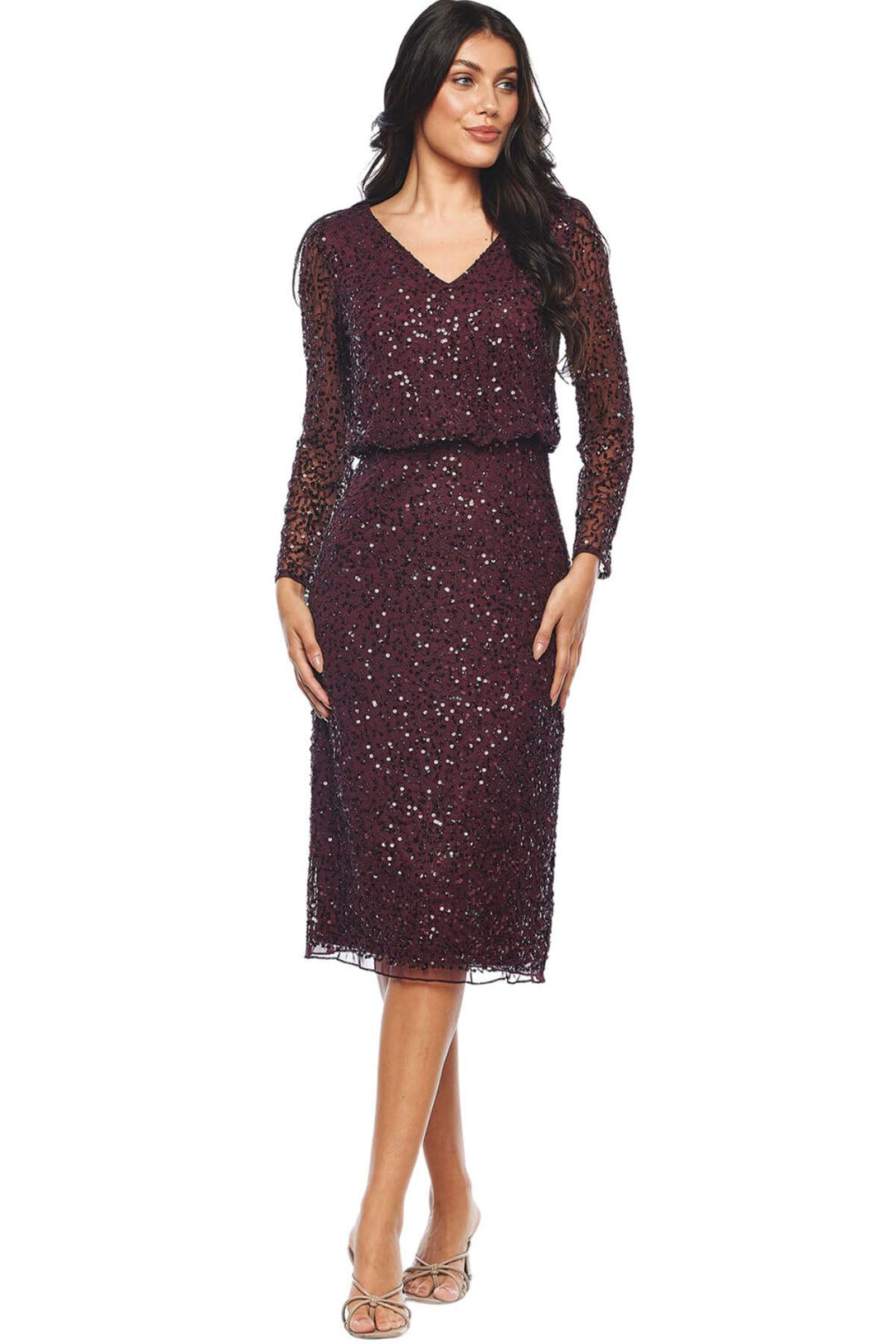Olympia Sequin Dress - Claret - JH2 - Pizazz BoutiqueJesse Harper