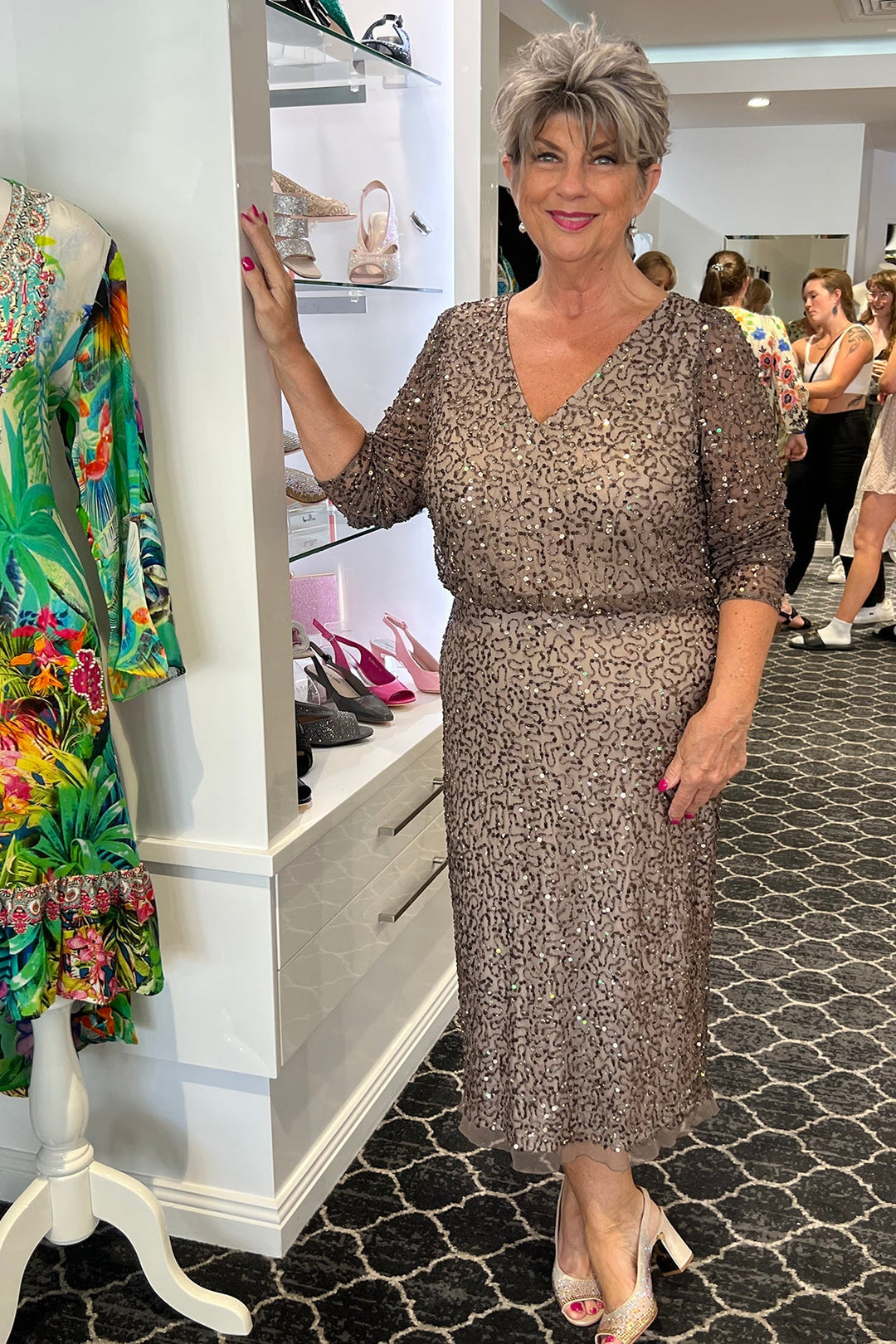 Olympia Sequin Dress - Pewter - JH2 - Pizazz BoutiqueJesse Harper