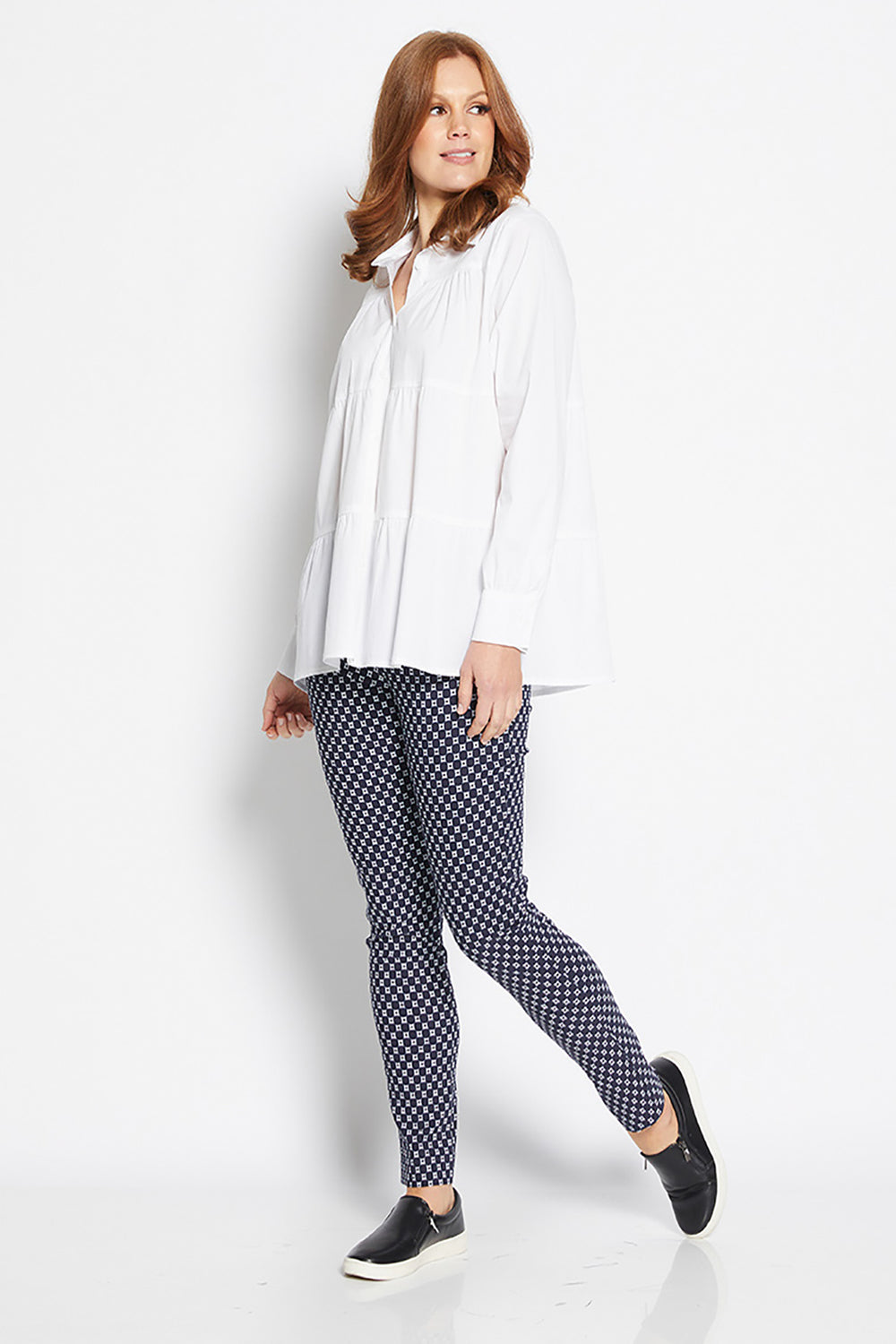 orbit simple pant by Philosophy and white shirt