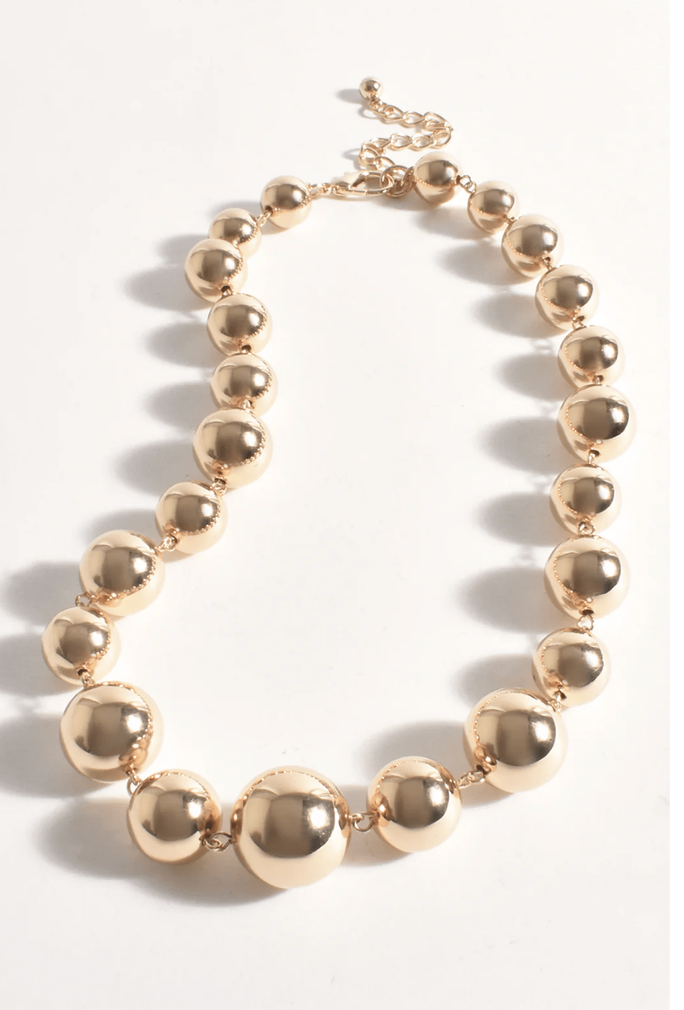 Oversize Handlink Ball Necklace - Gold - AD37 - Pizazz BoutiqueAdorne