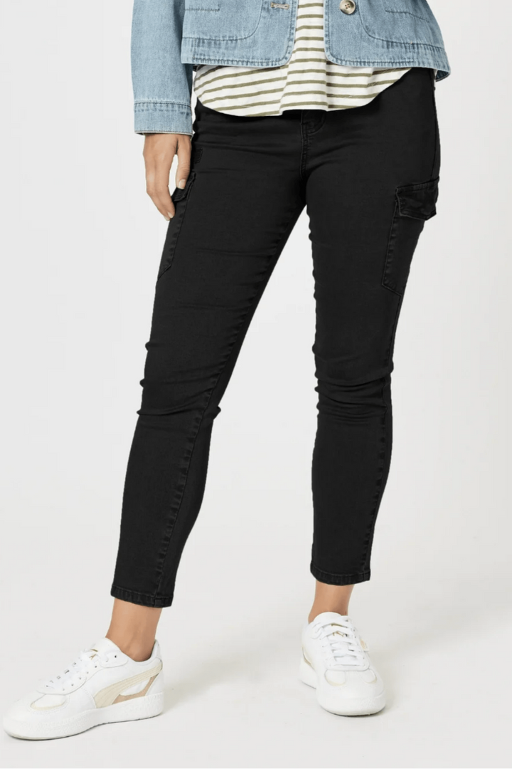 Paige Cargo Pant - Black - TZ1 - Pizazz BoutiqueThreadz