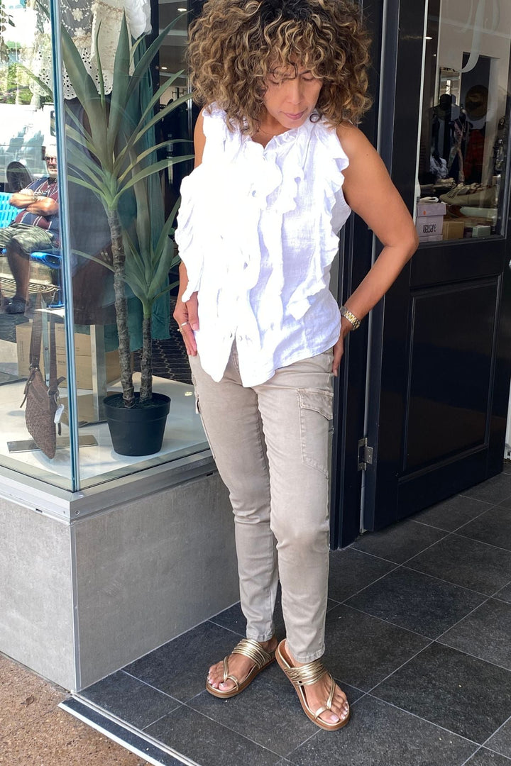 Paige Cargo Pant - Washed Natural - TZ1 - Pizazz BoutiqueThreadz