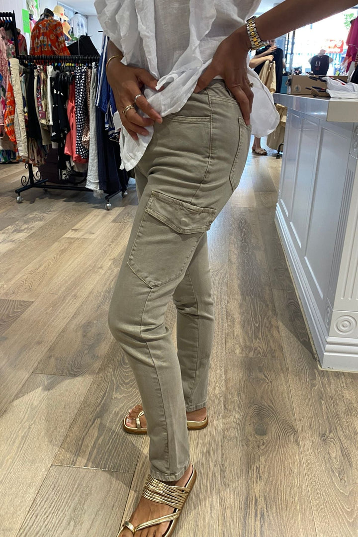 Paige Cargo Pant - Washed Natural - TZ1 - Pizazz BoutiqueThreadz