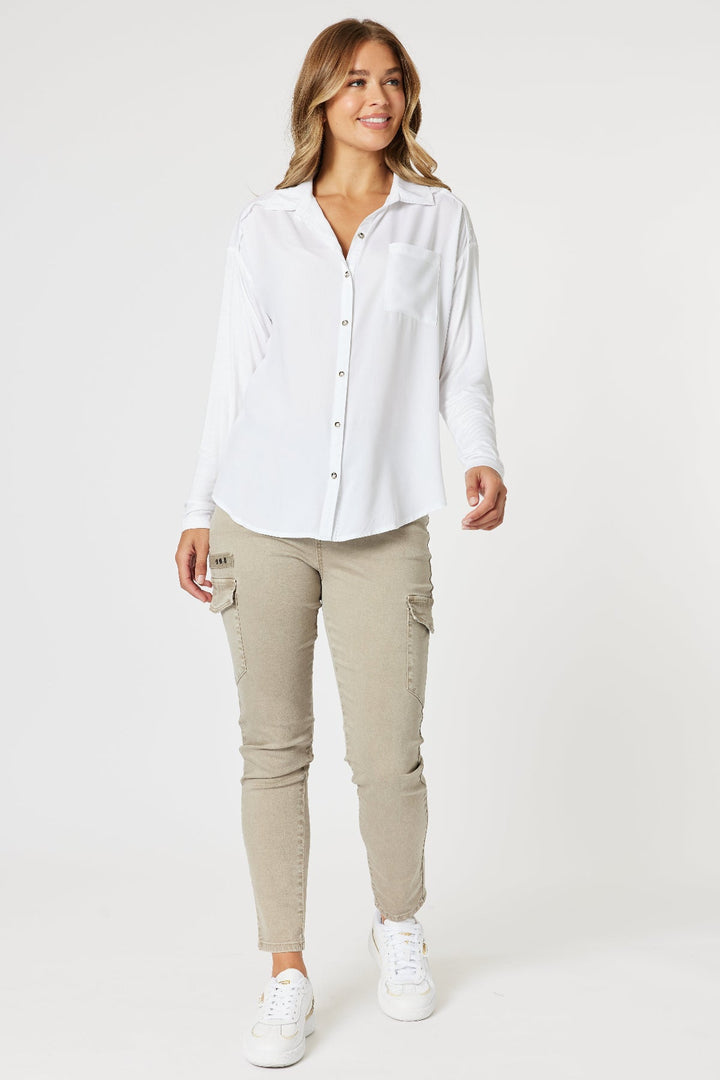 Paige Cargo Pant - Washed Natural - TZ1 - Pizazz BoutiqueThreadz