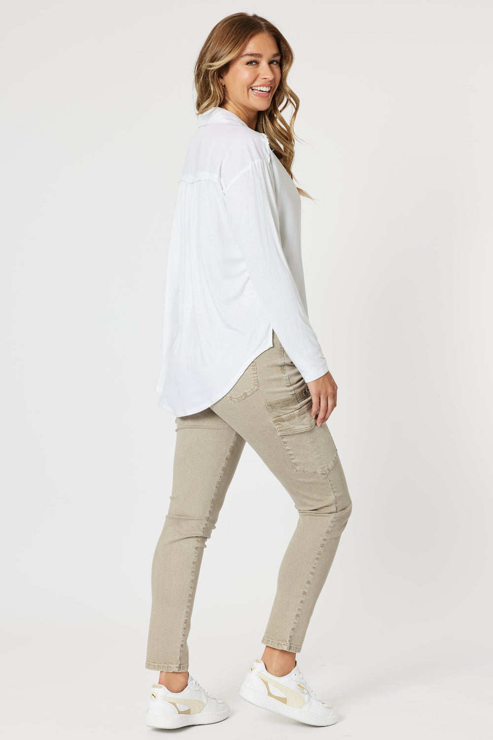 Paige Cargo Pant - Washed Natural - TZ1 - Pizazz BoutiqueThreadz