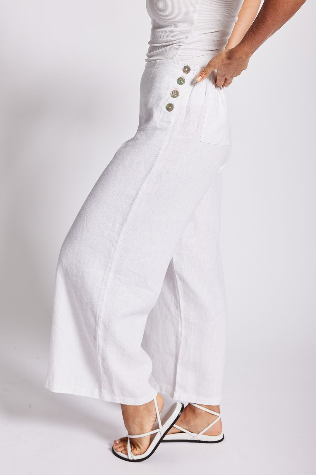 Palazzo Pants - White - SS7 - Pizazz BoutiqueSee Saw