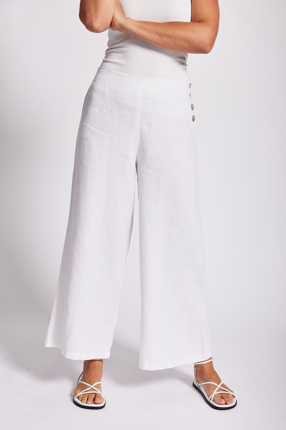 Palazzo Pants - White - SS7 - Pizazz BoutiqueSee Saw