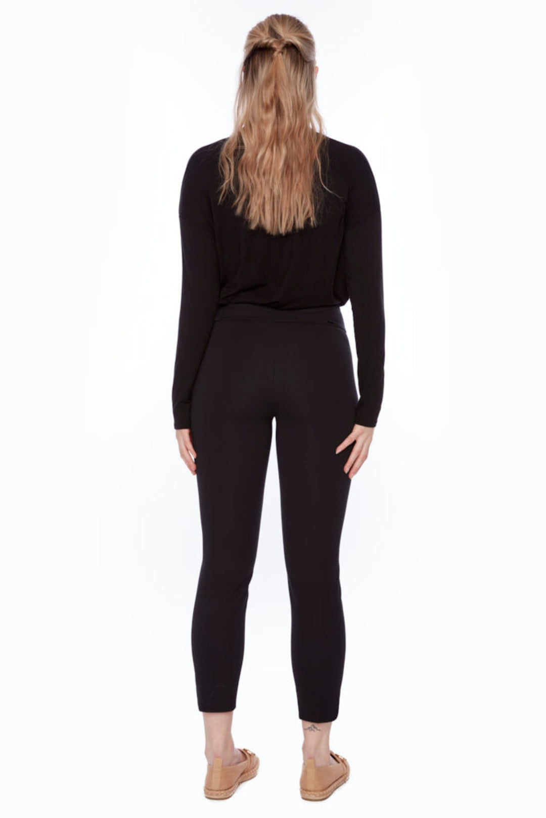 Petal Slit Ankle Pant - Black - UP4 - Pizazz BoutiqueUp!