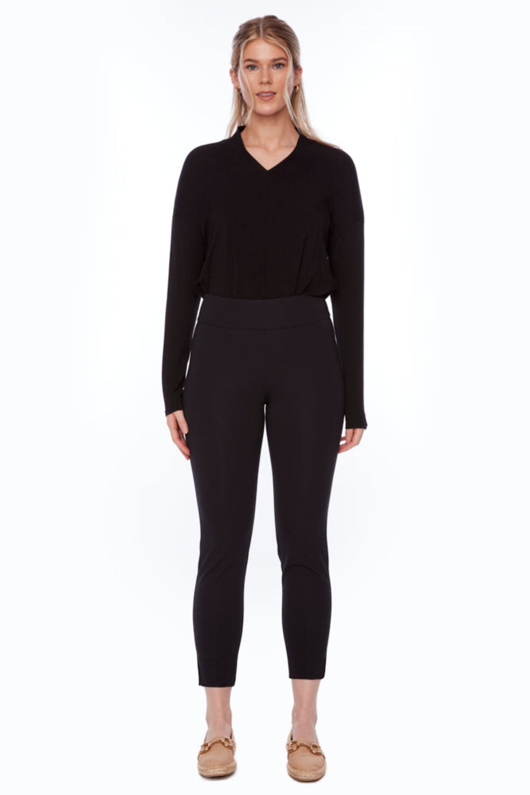 Petal Slit Ankle Pant - Black - UP4 - Pizazz BoutiqueUp!