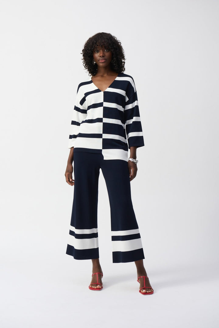 Placement Striped Culotte - Navy - JR62 - Pizazz BoutiqueJoseph Ribkoff