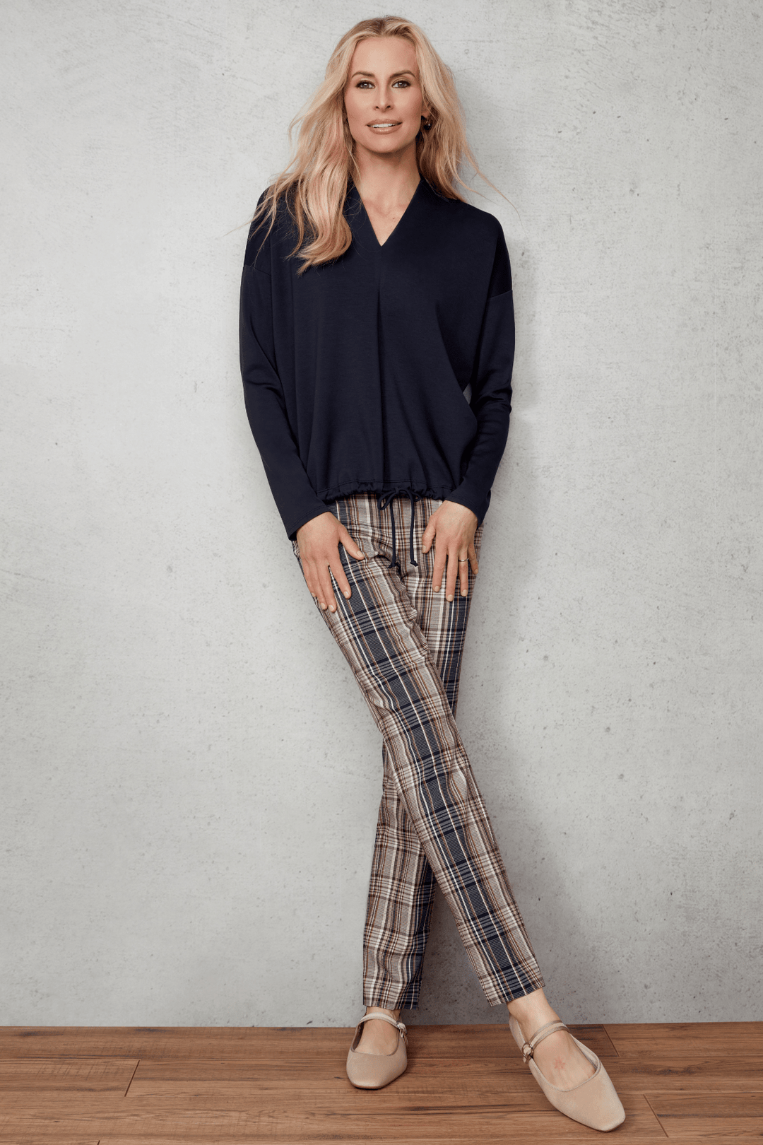 Plaid Techno Pant - Waterford - UP6 - Pizazz BoutiqueUp!