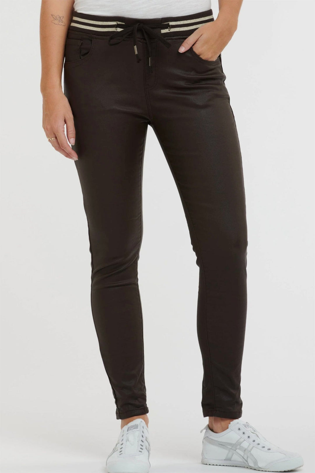 Pleather Tommy Jean - Chocolate - IS44 - Pizazz BoutiqueItalian Star