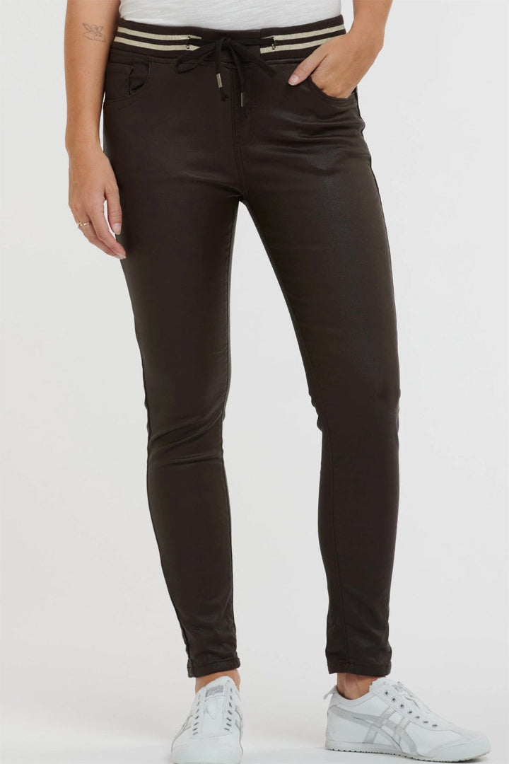 Pleather Tommy Jean - Chocolate - IS44 - Pizazz BoutiqueItalian Star