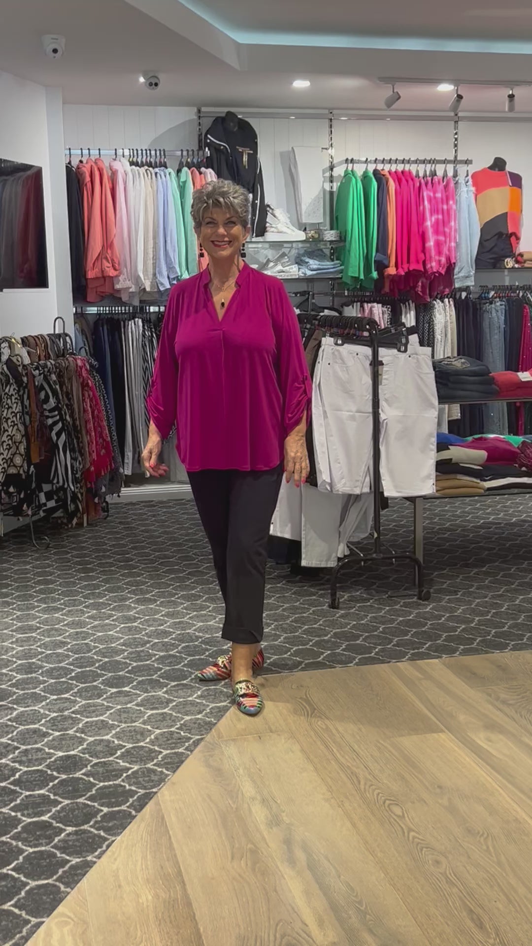 Magenta Kafton Nehru Tunic - PH29