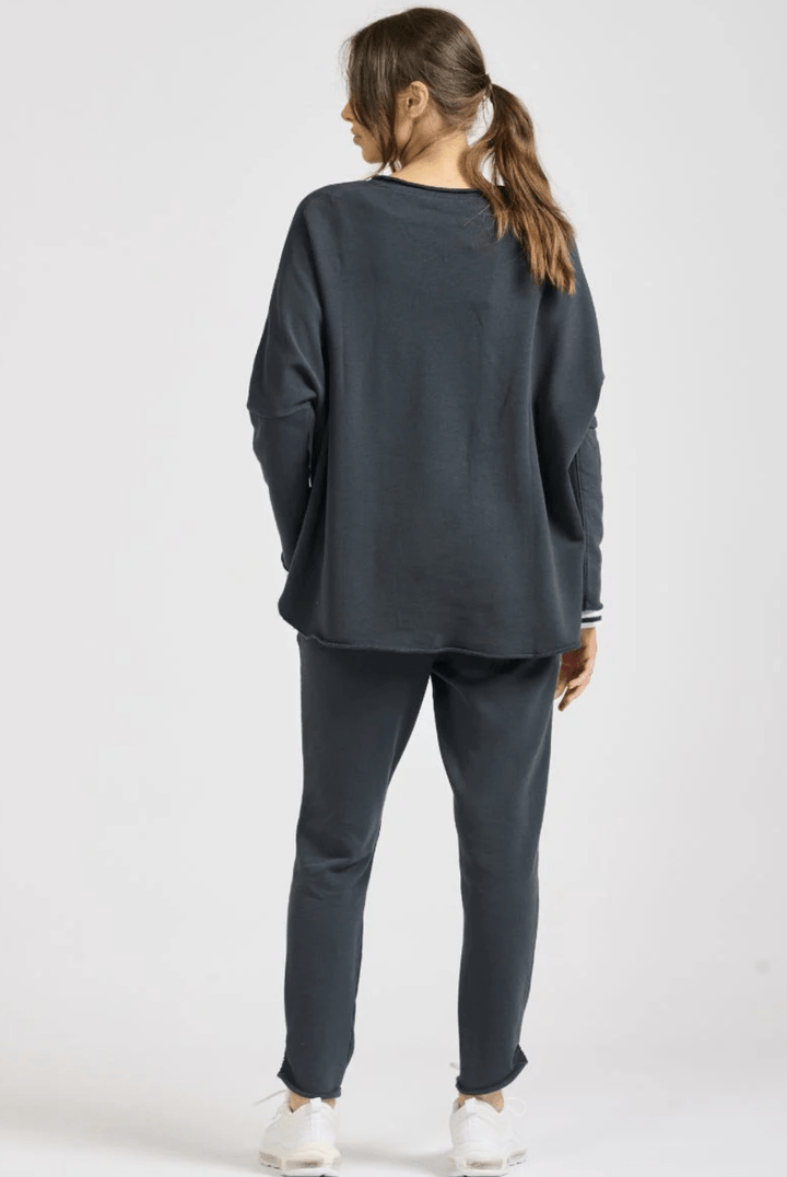Raw Cotton Track Pant - Black - EST4 - Pizazz BoutiqueEST 1971