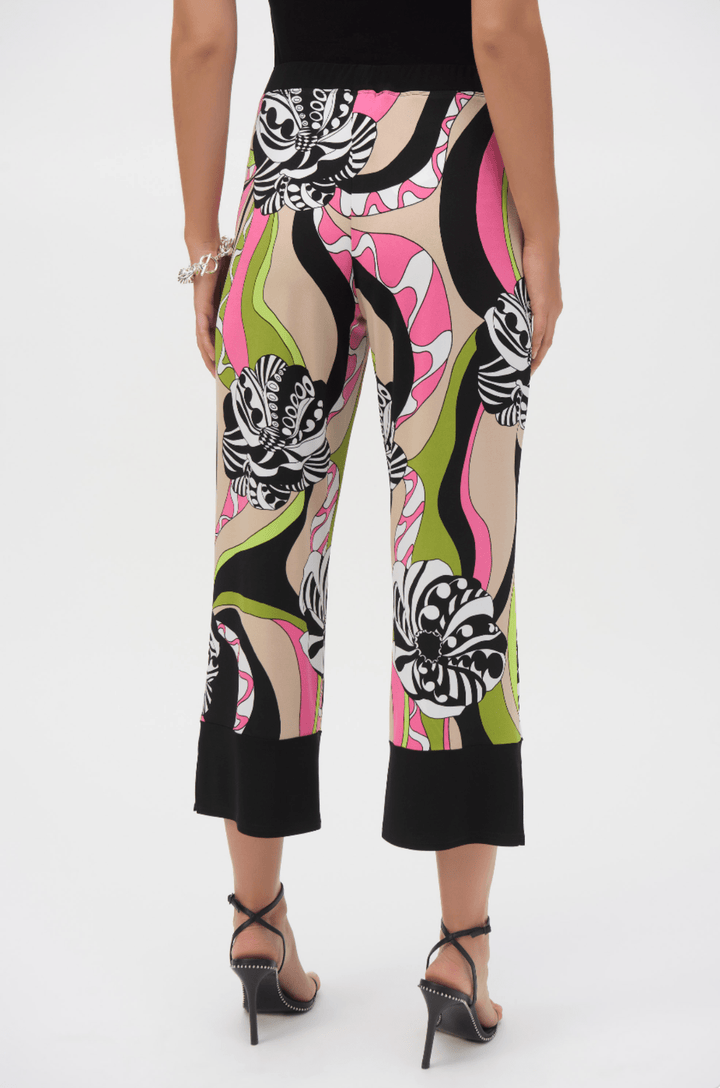 Retro Print Crop Pant - Black/Multi - JR59 - Pizazz BoutiqueJoseph Ribkoff
