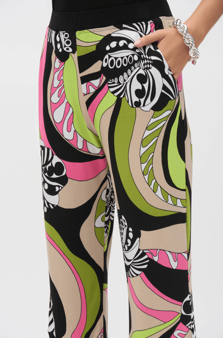 Retro Print Crop Pant - Black/Multi - JR59 - Pizazz BoutiqueJoseph Ribkoff