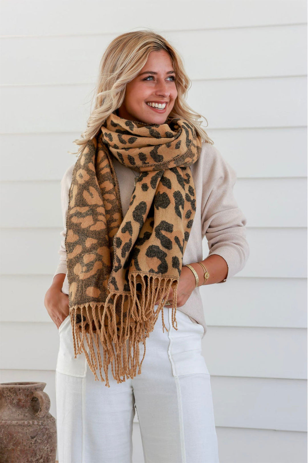 Reversable Animal Print Scarf - SU2 - Pizazz BoutiqueSpice Up