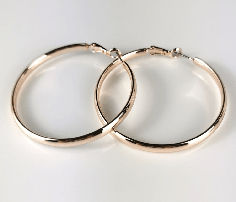 Rose Gold Hoop Earrings - SJ17 - Pizazz BoutiqueSpice Up