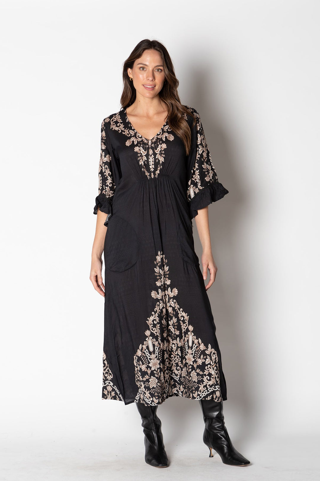 Samara Midi Dress - Black - LS20 - Pizazz BoutiqueLula Soul