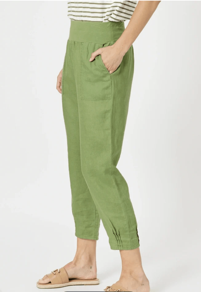 Sarah Linen Pant - Basil - GS1 - Pizazz BoutiqueGordon smith